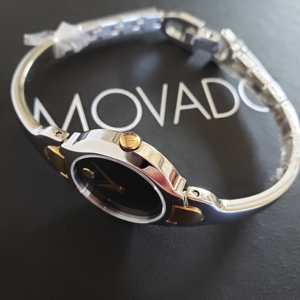 SOLD Movado Kara Two-Tone Black Stainless Watch - Picture 5 of 8